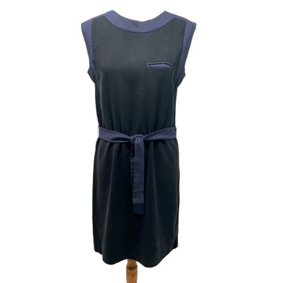 Lacoste Dresses & Skirts - Lacoste Silk Black & Navy Sleeveless Shift Dress Women’s EU 38